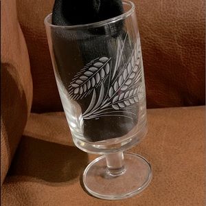 Vintage wheat Etched Straight Sided Sherry Glasses